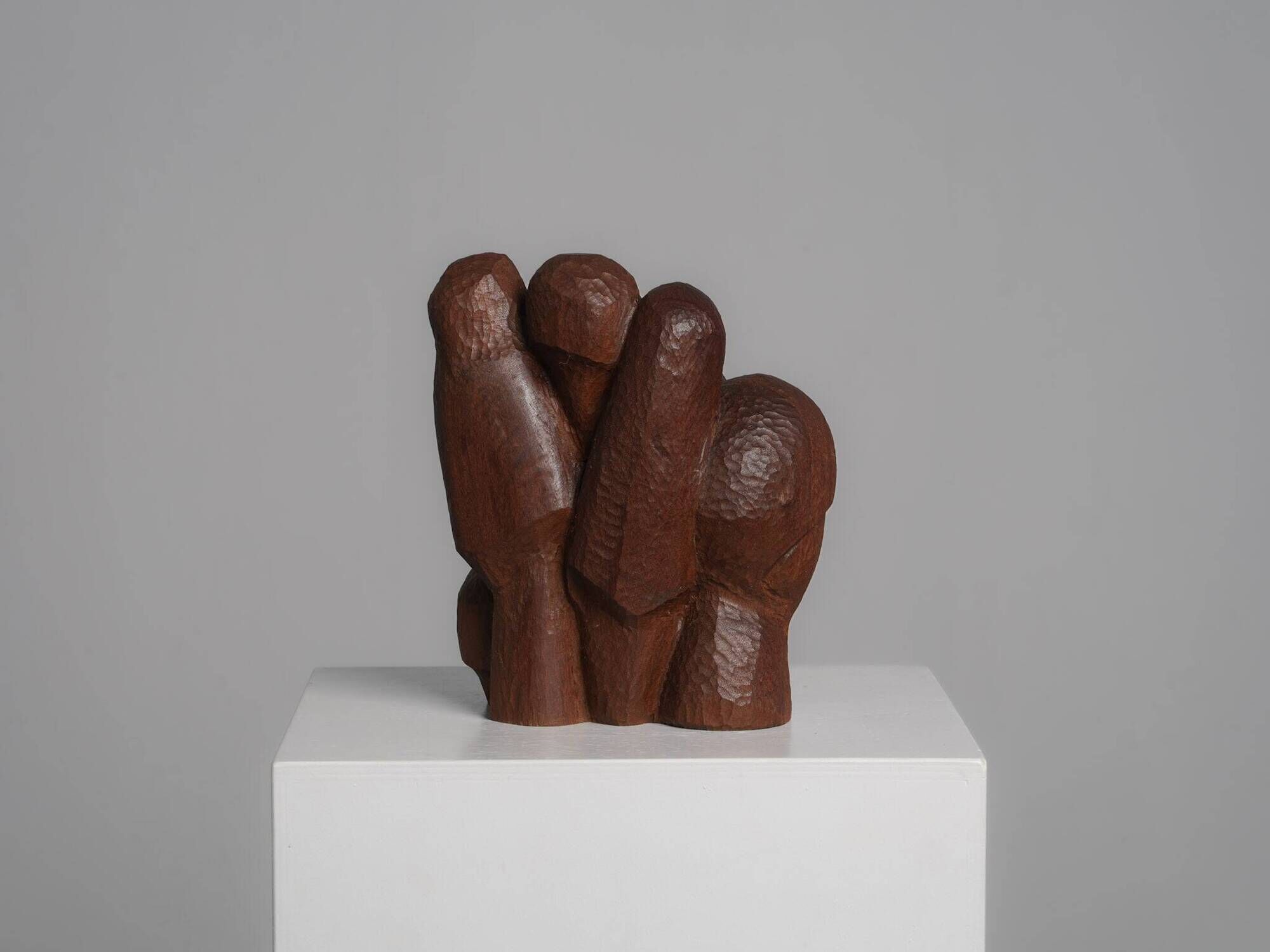 Abstract carved wood sculpture, Netherlands, 1980s