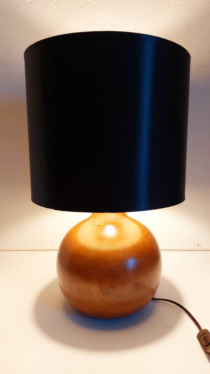 Vintage wooden foot lamp