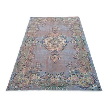 Gray oushak rug 6x9, rug for bedroom, muted rug