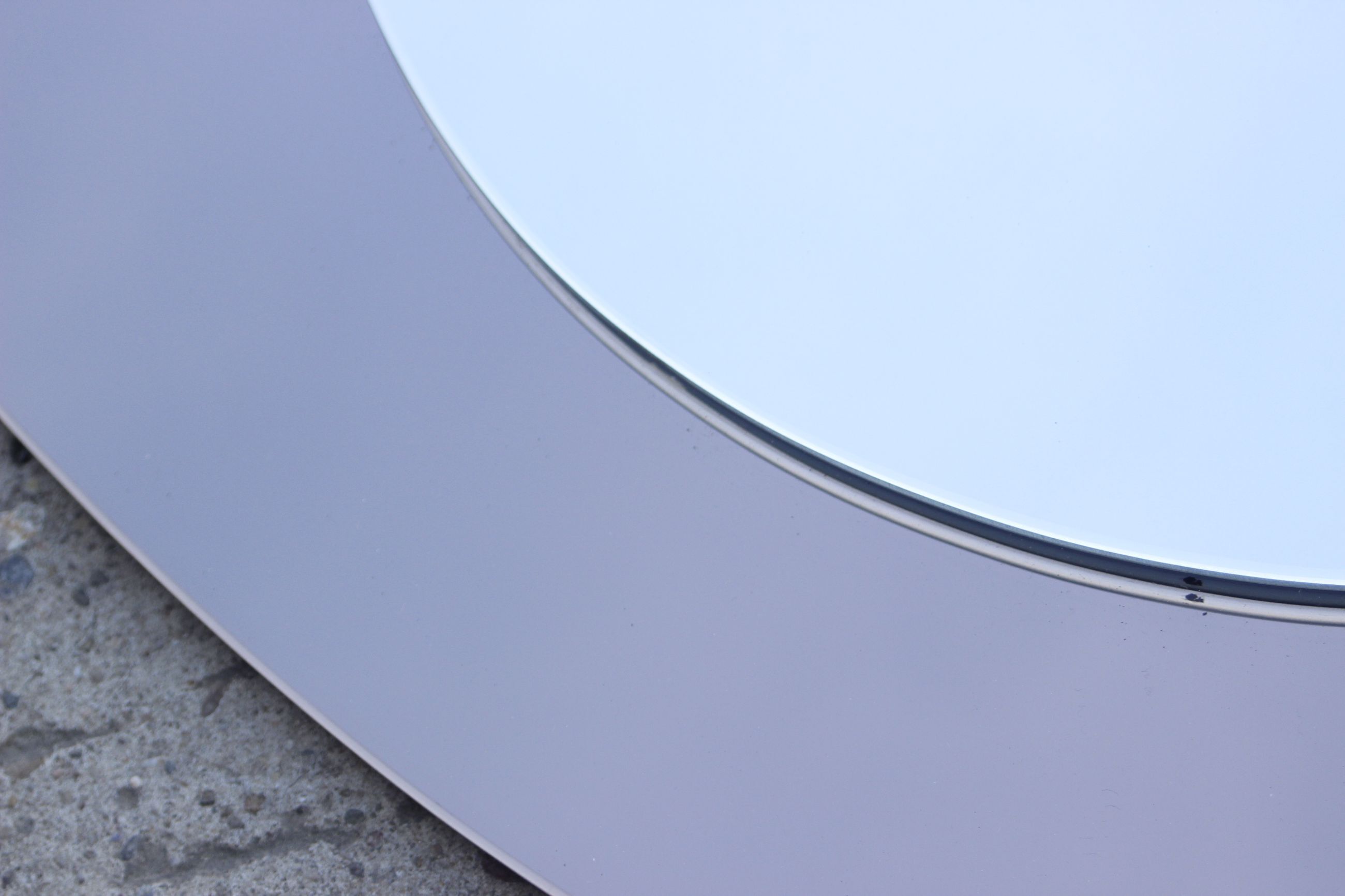 Vintage mirror bi-toned smoky contour Italy 1970s 58x73cm