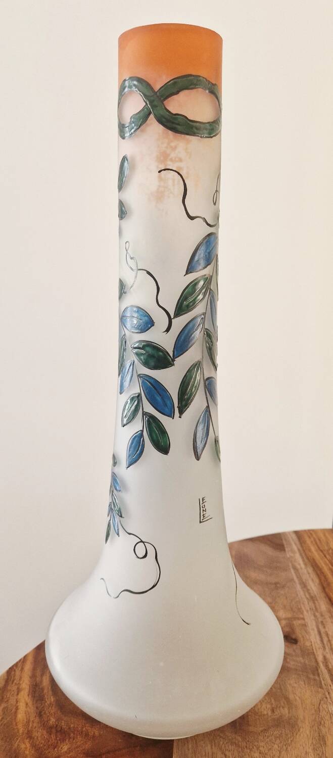 Art Deco vase signed Leune glassworks - Auguste Heiligenstein - 1920