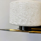 Paire d'appliques vintage années 60, appliques chic parisiennes en laiton et verre texturé