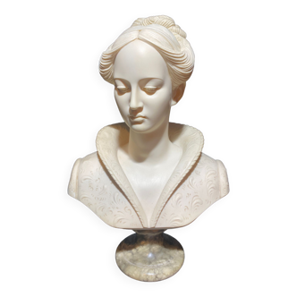Hand-retouched cast plaster bust