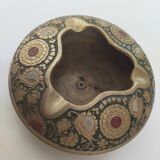 Cloisonné brass ashtray