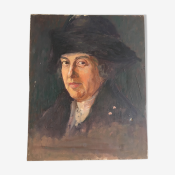 Portrait à l'huile d'un homme fortuné, années 20