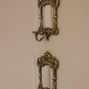 Pair of Mid-Century Swedish Brass Sconces with Mirror