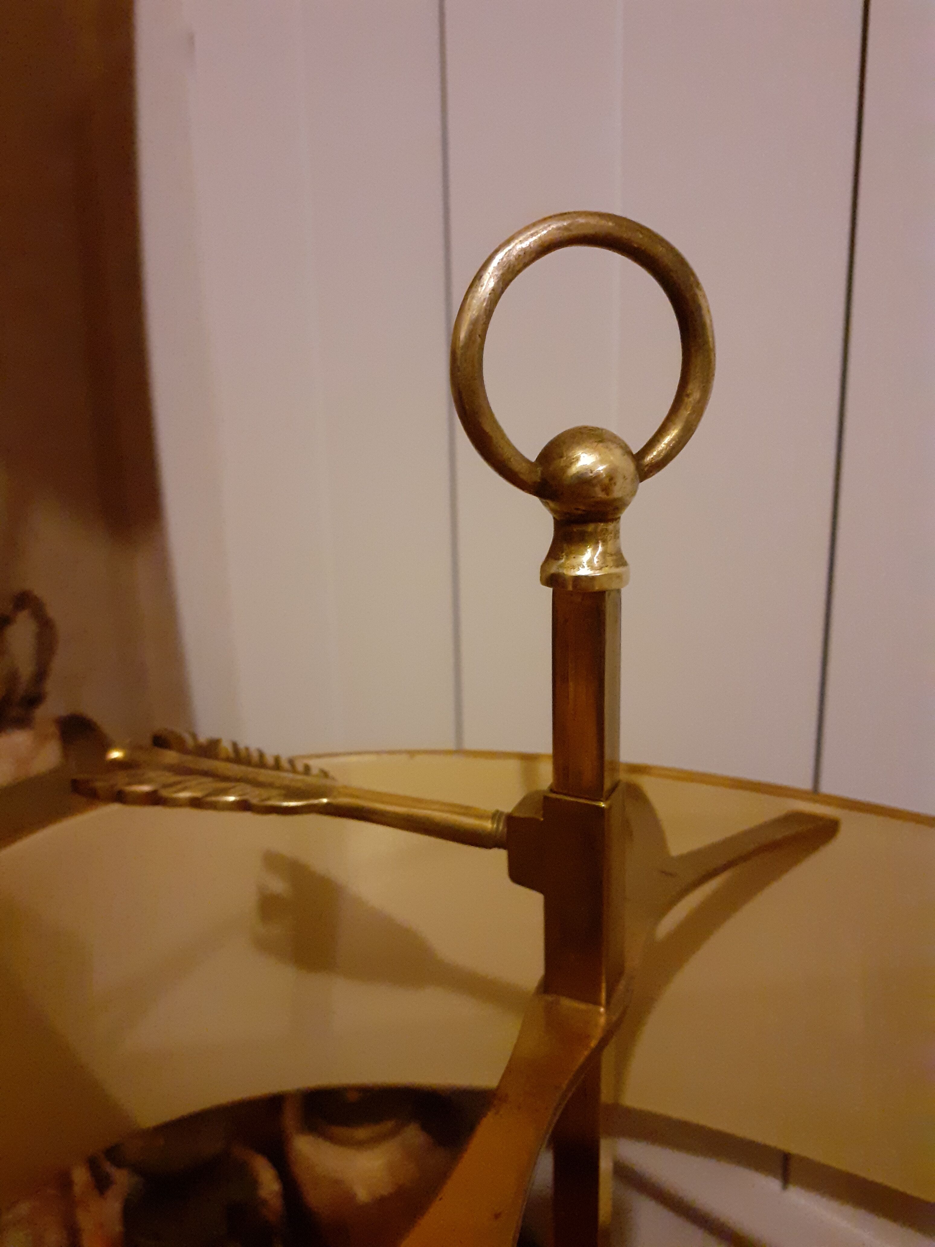 Lampe bouillotte 2 branches bronze doré abat jour tôle