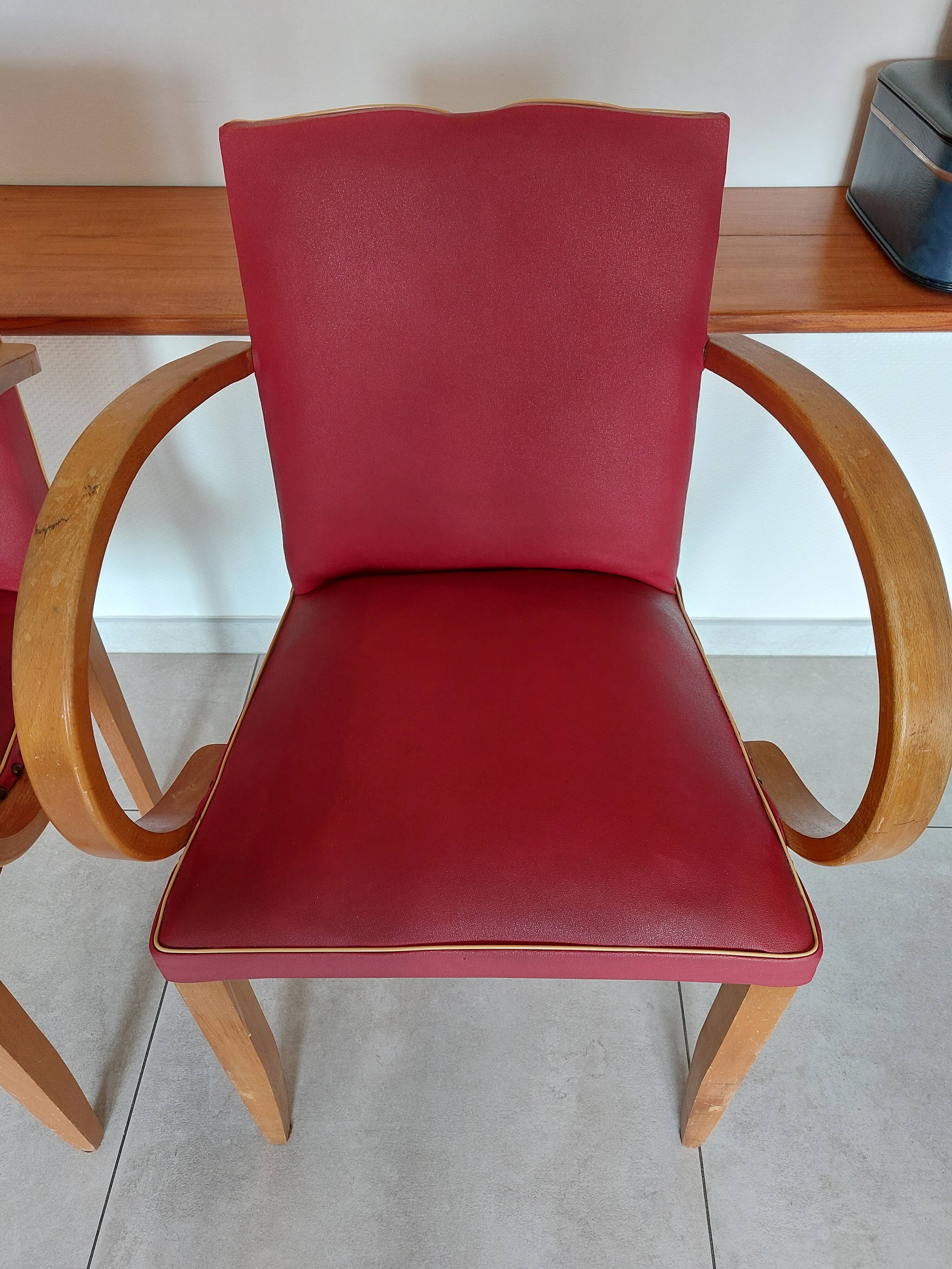 Pair of "moustache" bridge armchairs