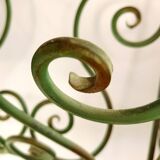 Vintage wrought iron magazine rack – handcrafted scrolls –