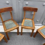 4 chairs wood 1950