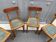 4 chaises 1950 design brutaliste bois