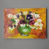 Acrylic on canvas, old painting, vintage still life, country decoration