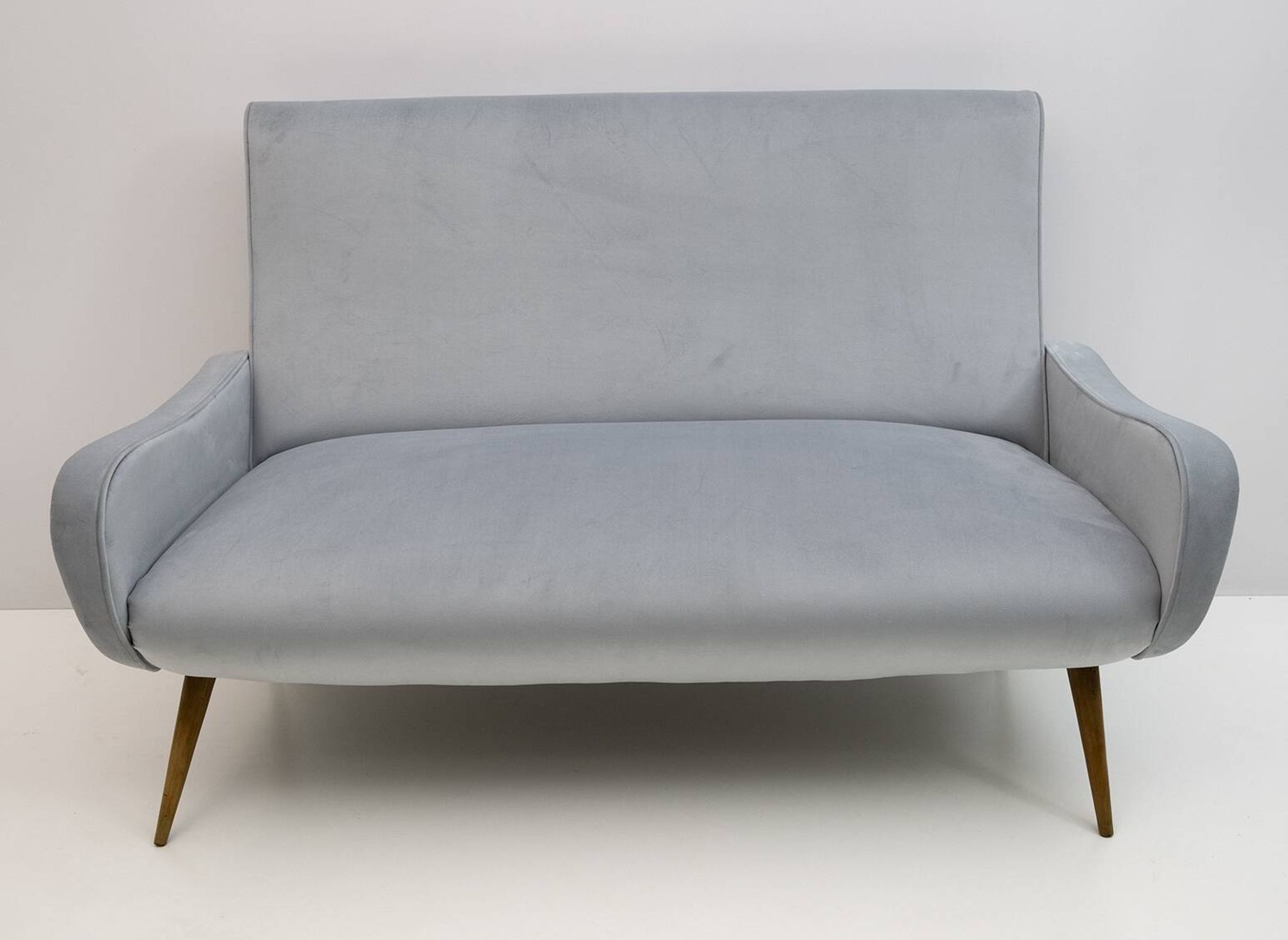 Marco Zanuso Style Mid-Century Modern Velvet Sofa "Lady", 50s