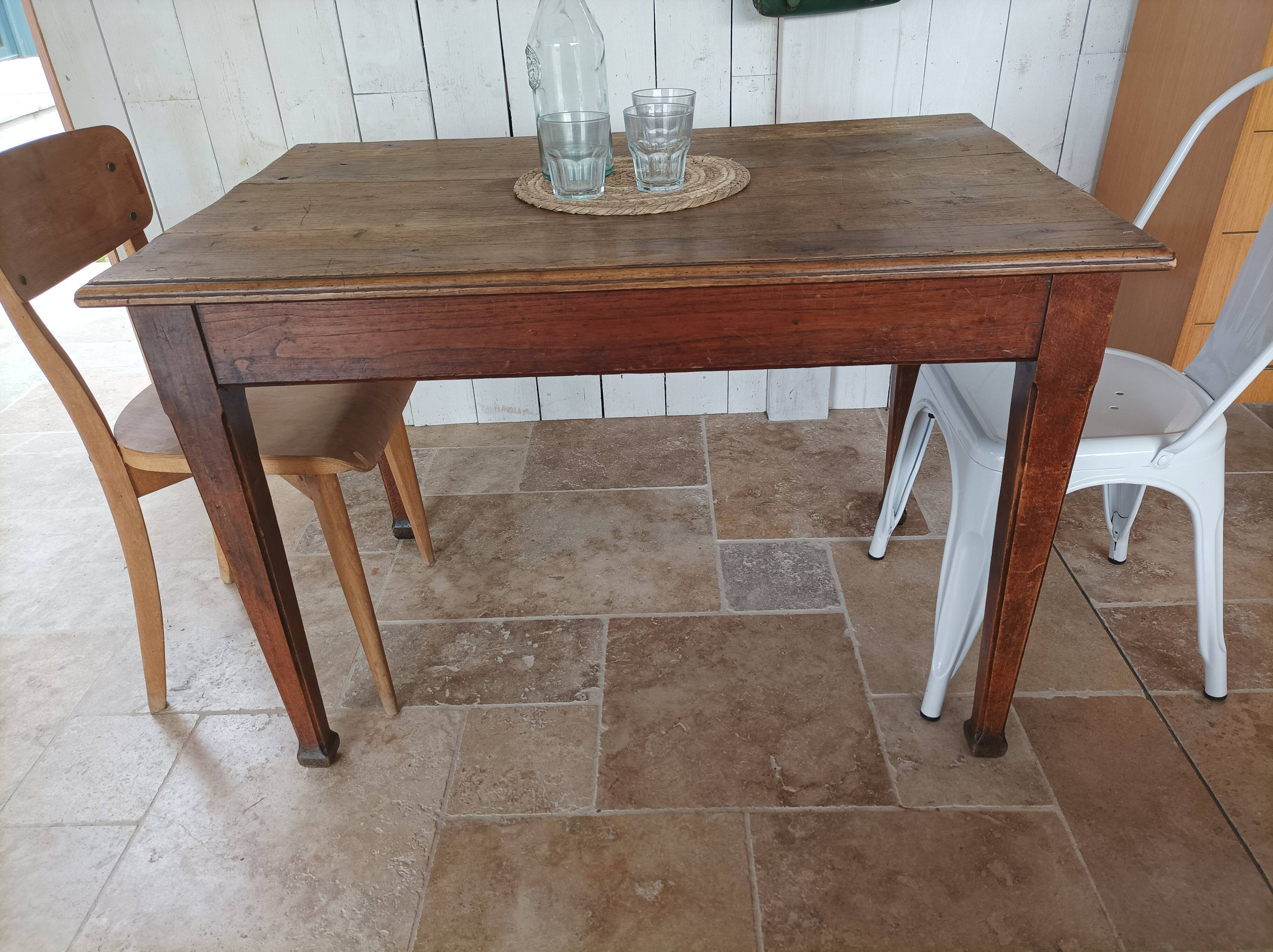 Old kitchen oak table