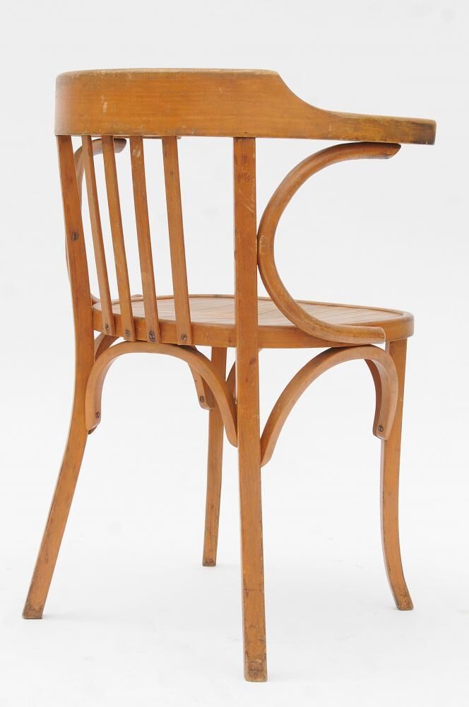 La Manufacture Baumann curved wooden office armchair