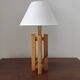 Modernist Scandinavian lamp in solid pine – Sweden, 1970s