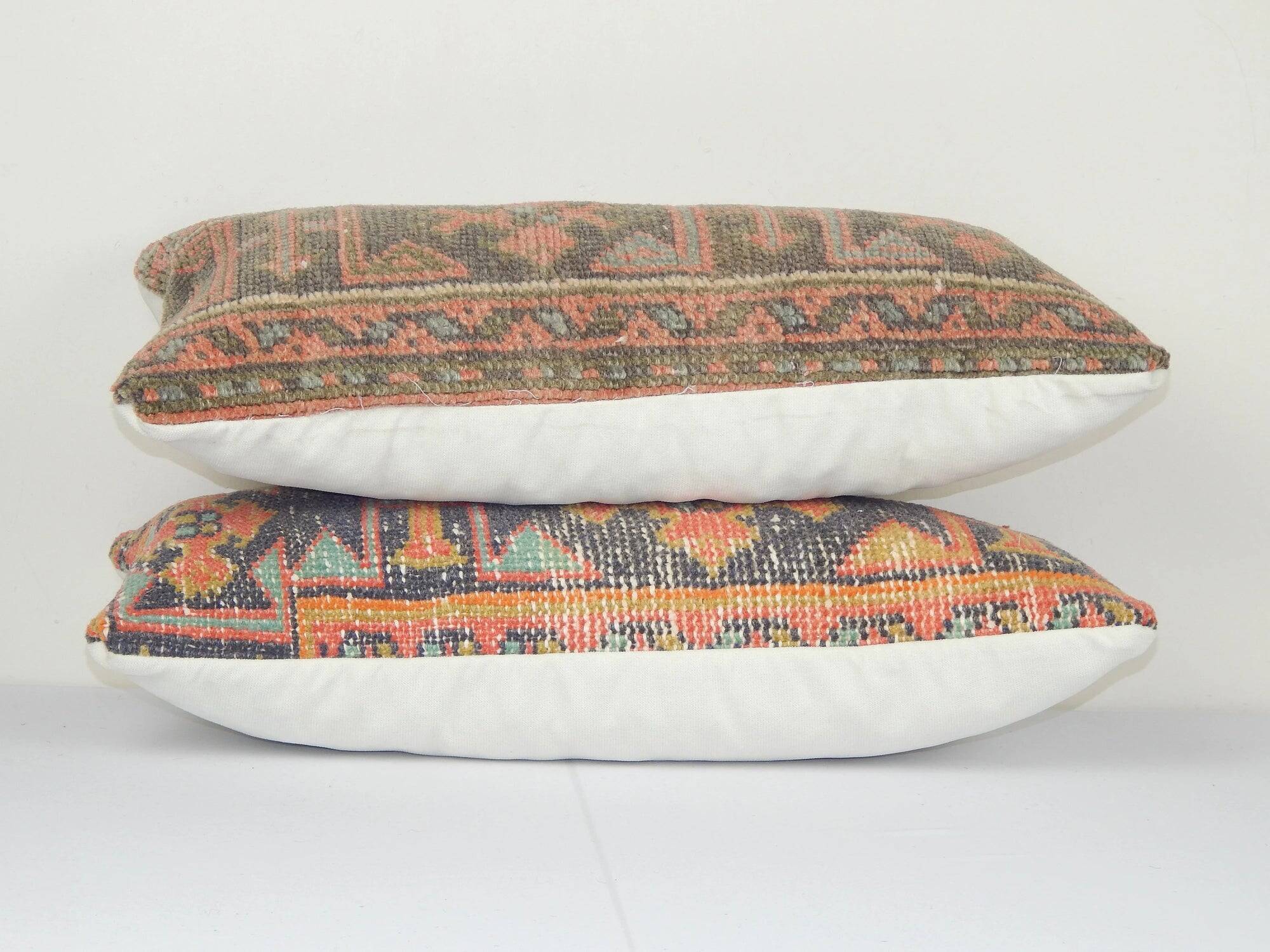 Set of 2 vintage Turkish cushion covers 25x56 cm