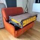 Orange corduroy convertible armchair, 1970s