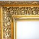 Antique gilded frame in wood and stucco, carved, original gilding