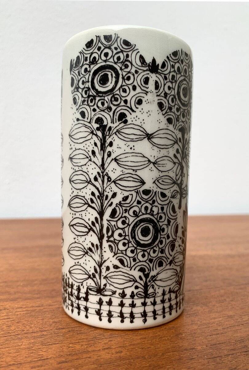 Danish Flora vase from the mid-century by Bjørn Wiinblad for Nymölle Denmark, 1960s.