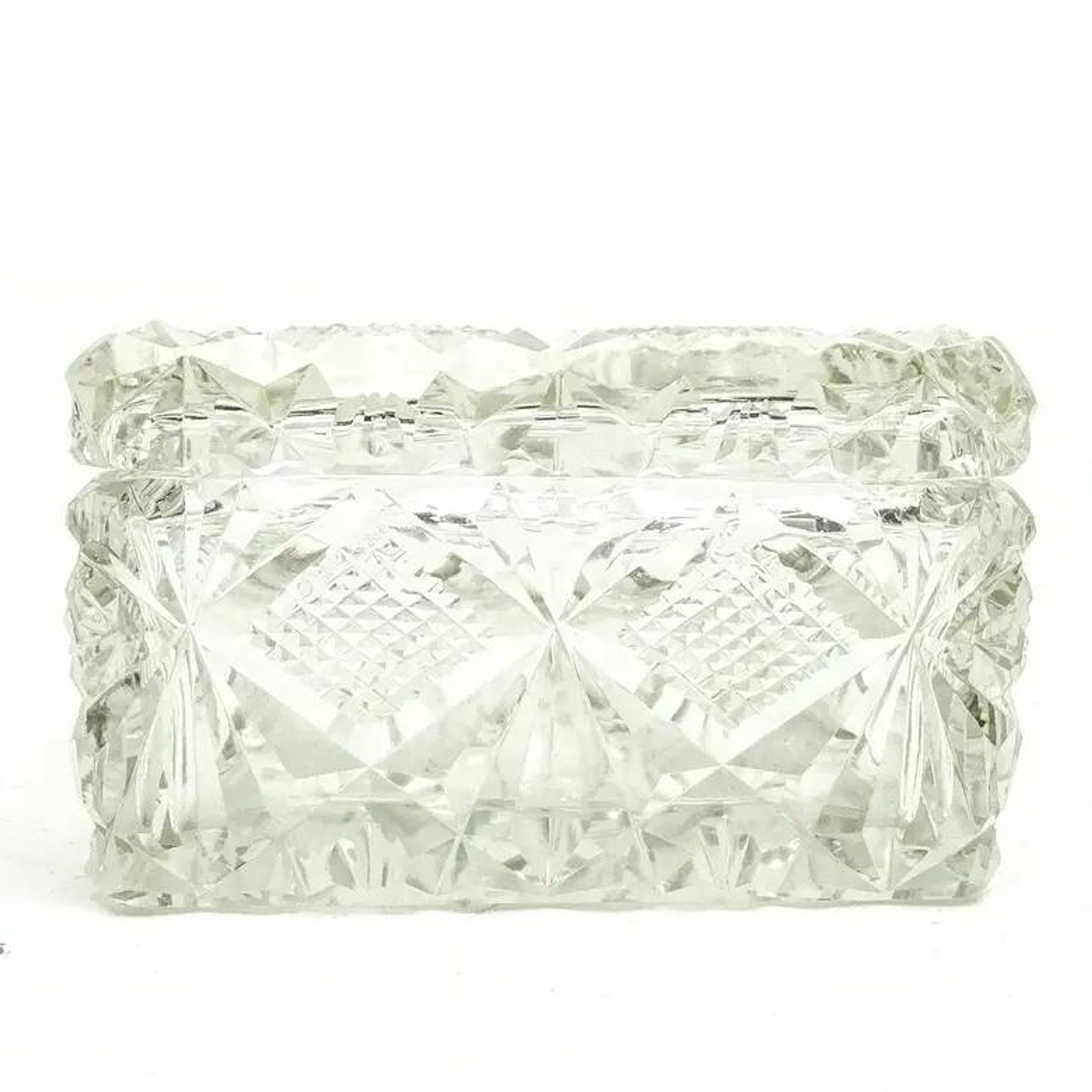 Bonbonnière Art Déco, cristal, Suède, années 1930