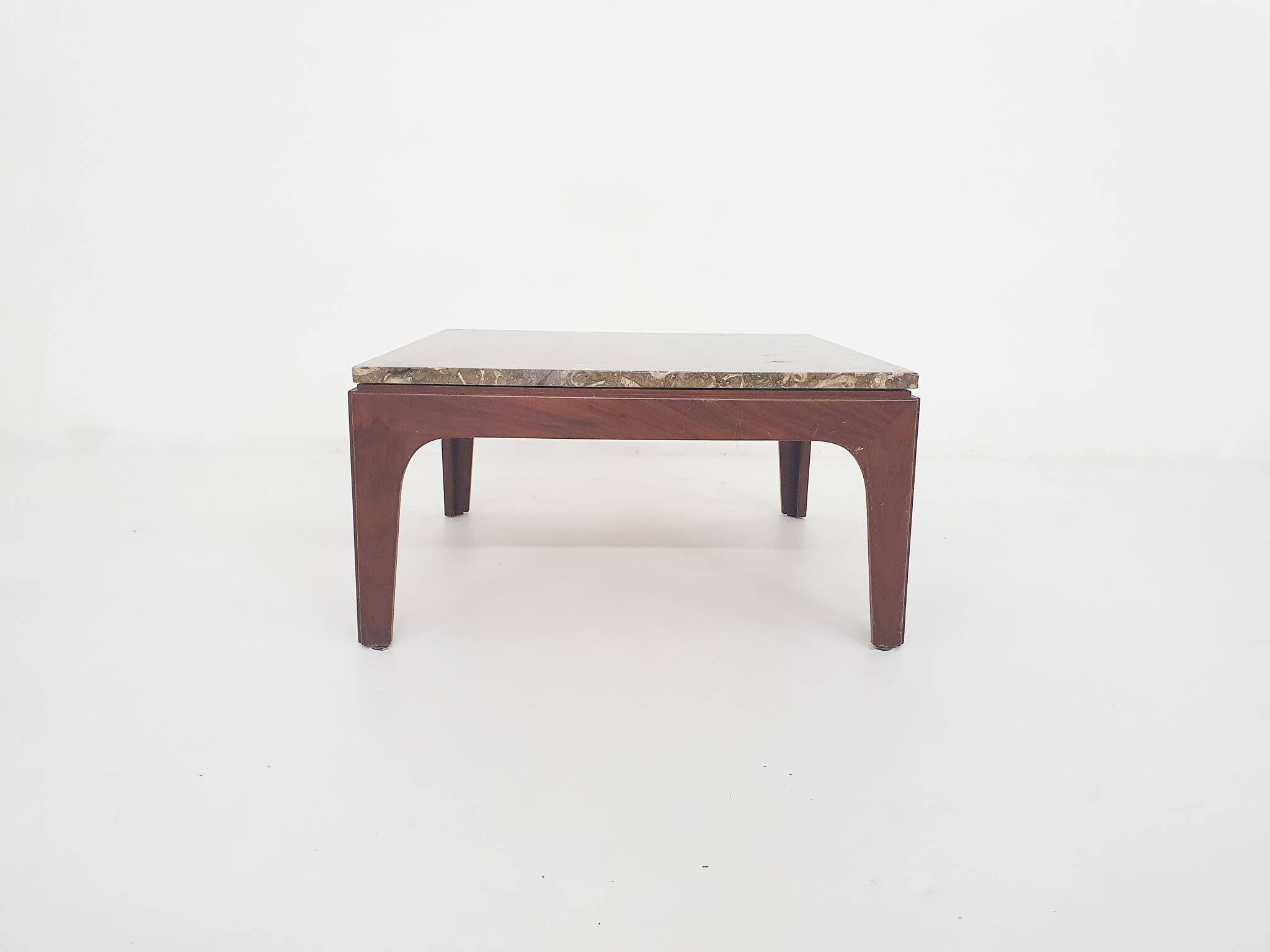Mid-century fossil stone coffee table