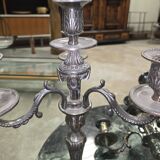 Pair of silver-plated candelabra – Louis XVI style –