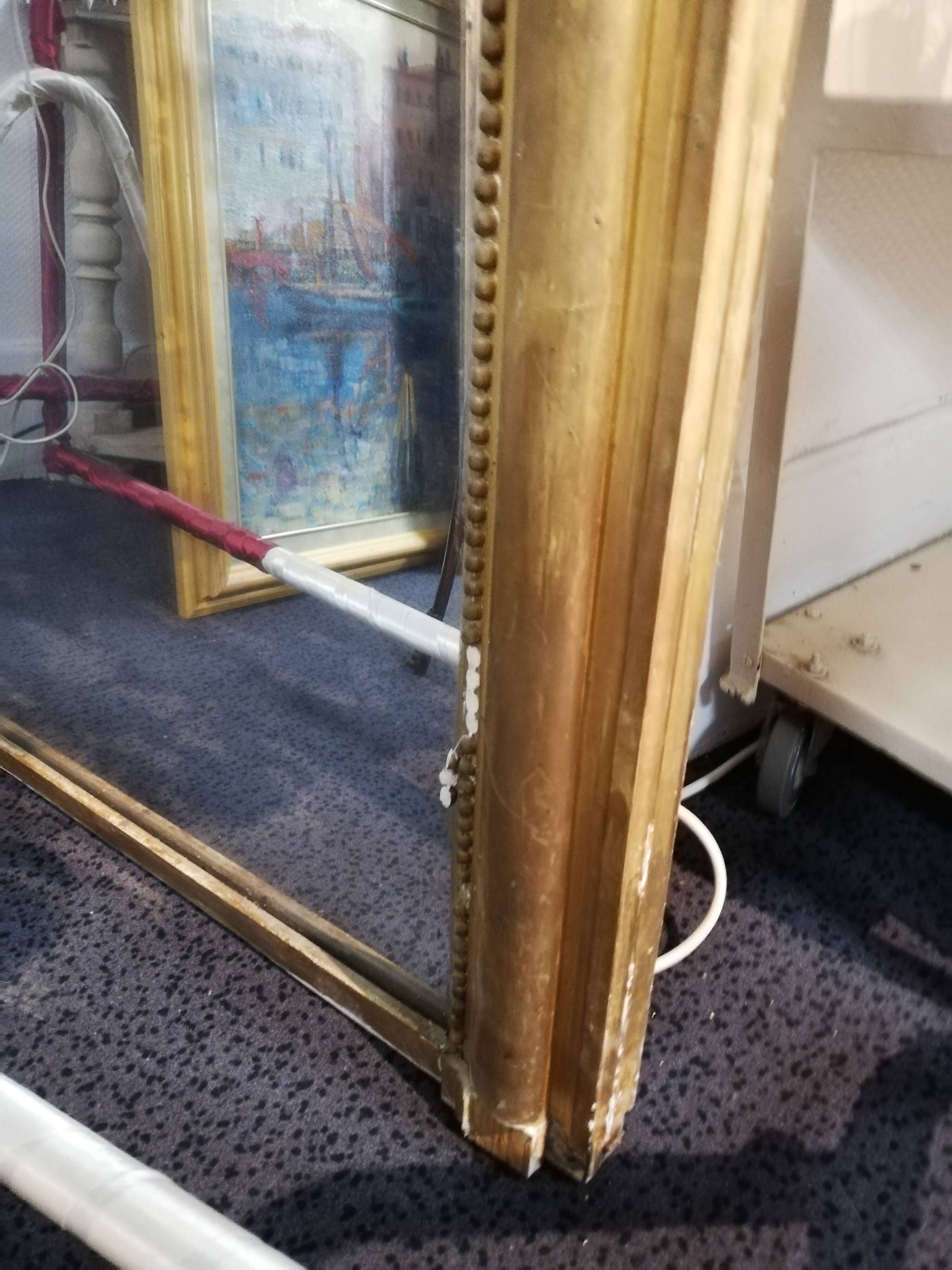 Old mirror Louis xvi style gilded wood stucco xixeme