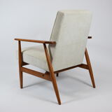 Vintage original armchair "Fox" designed by H. Lis 1970s, beige fabric, fully renovated