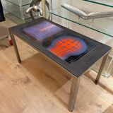 Vintage Op Art design table – Vasarely style