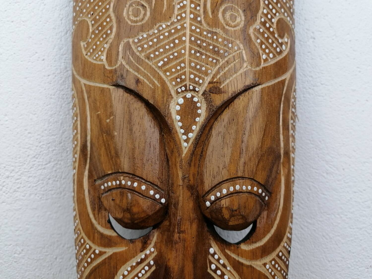 Hand carved wooden African tribal mask