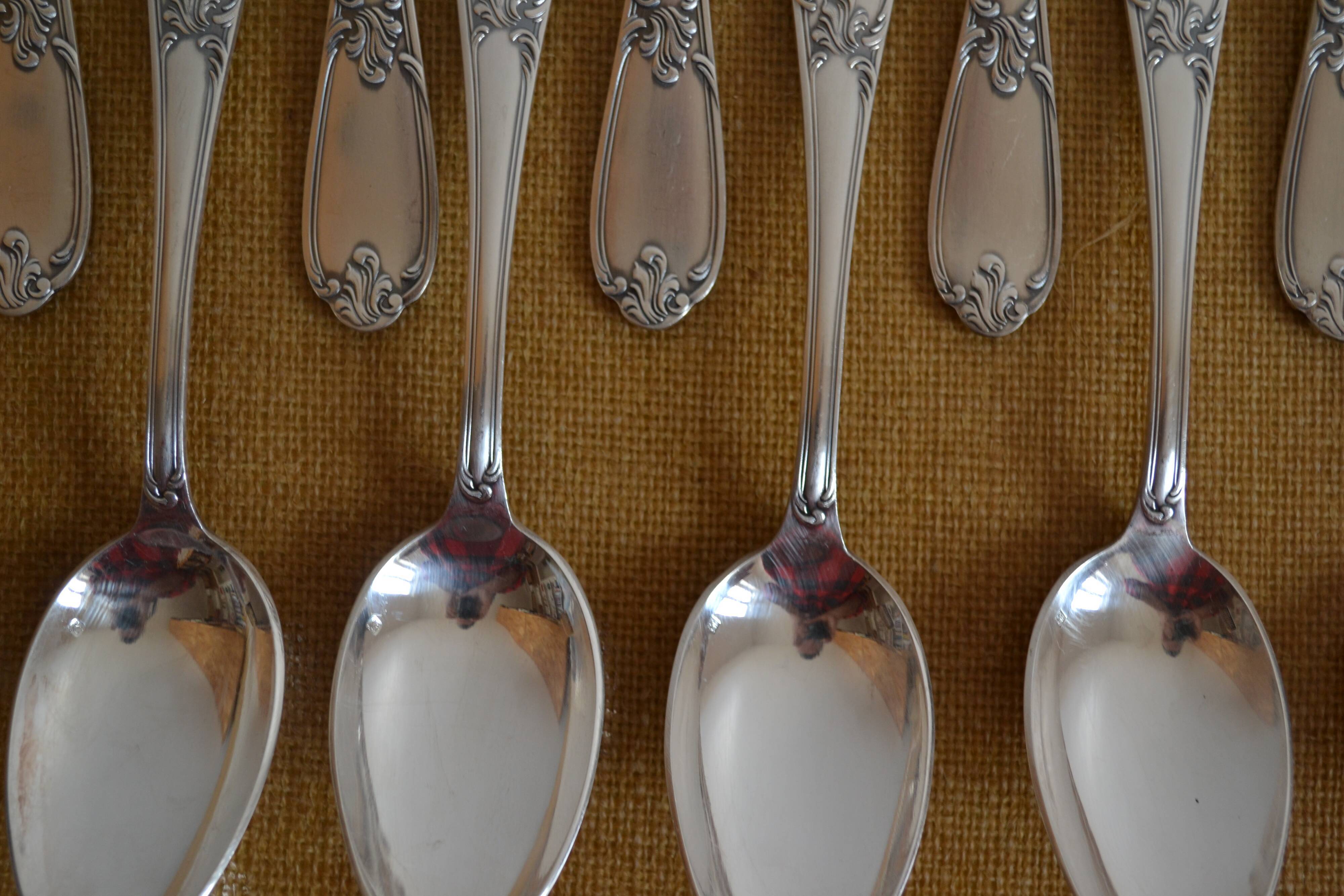 12 tablespoons metal argente orfevre frionnet francois