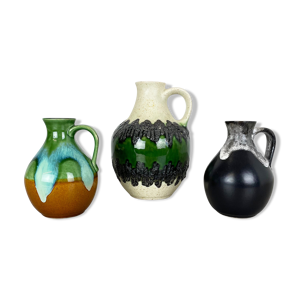 Ensemble de 3 vases multicolores