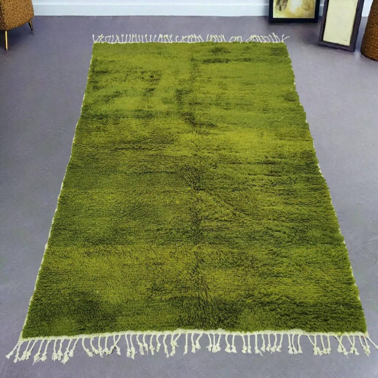Unique Moroccan rug in natural wool 2.5x1.5 m