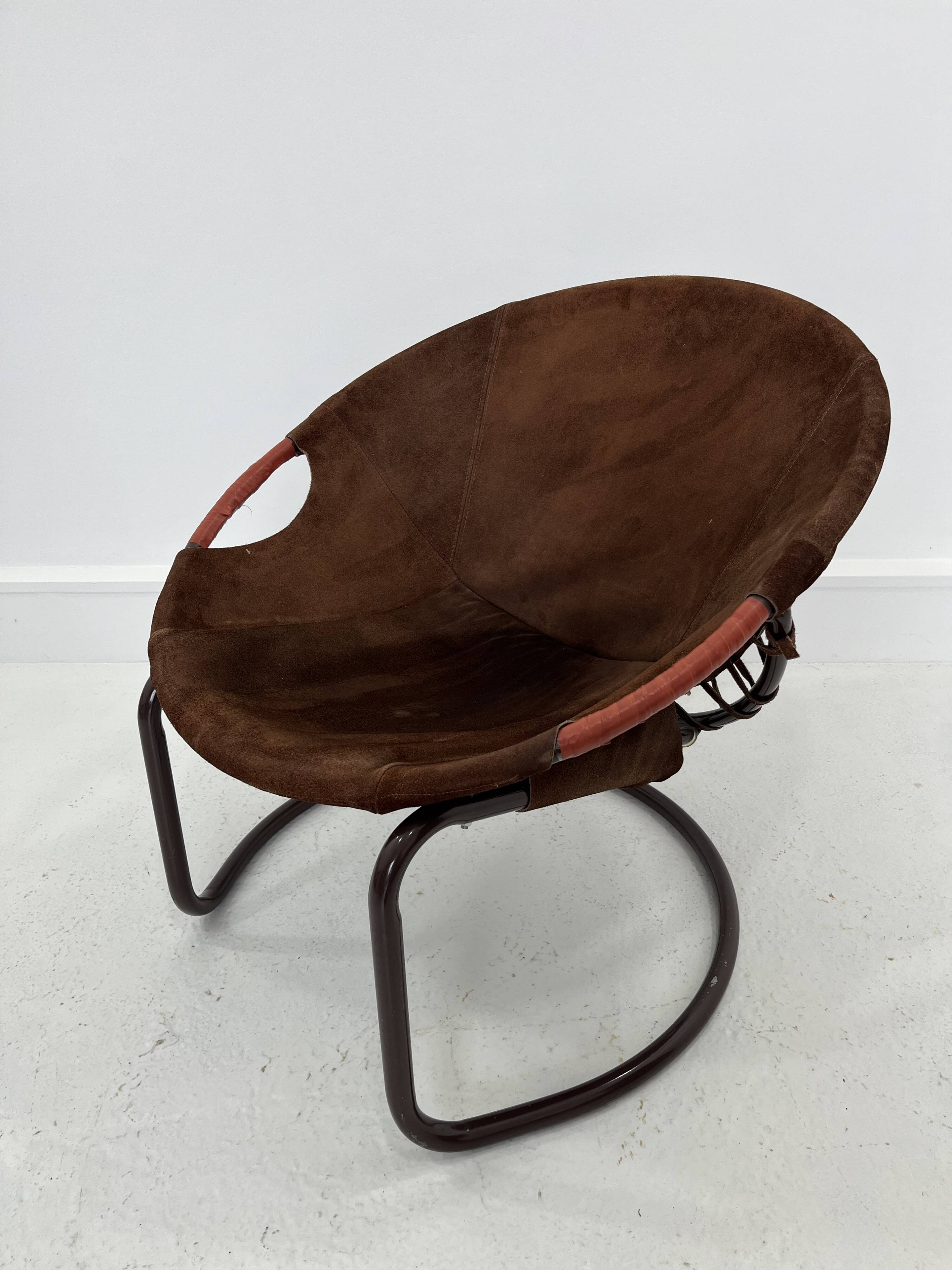 Vintage Suede Ball Chair by Lusch & Co., 1970s