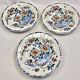 3 deep plates Gien peonies and rooster 1938/1960