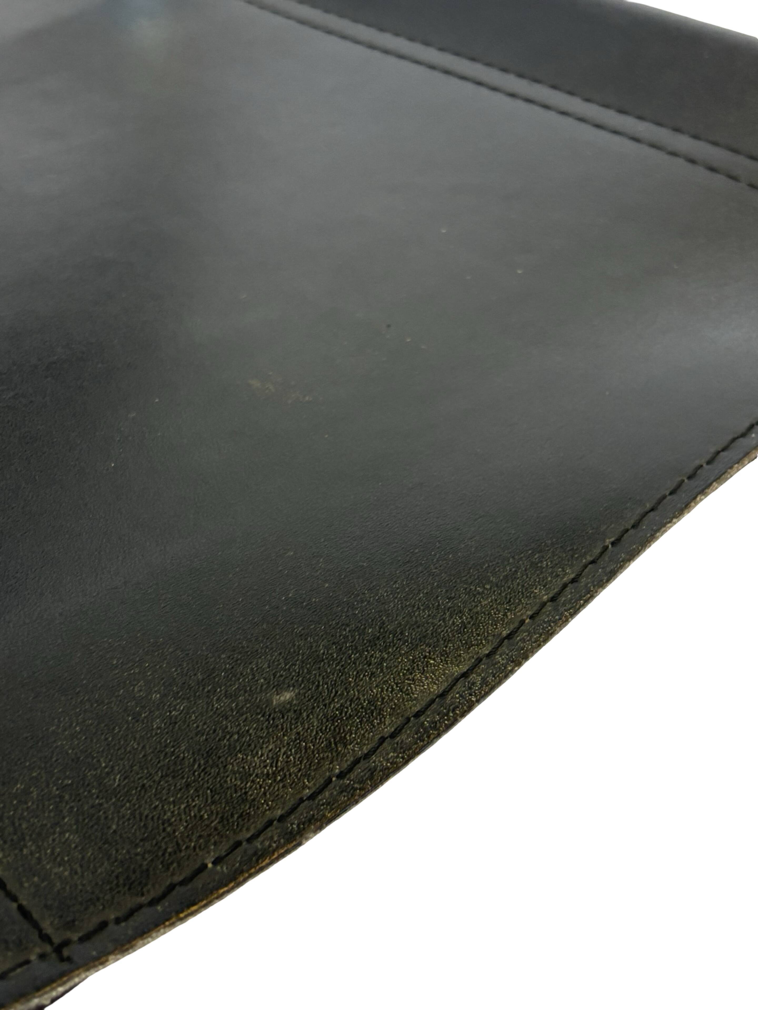 Tabouret de bar vintage en cuir noir et chrome, Italie