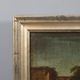 Ancient painting of a landscape with shepherds and herds, 18th century.