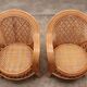 French bohemian set of 2 bamboo chairs from the 1960