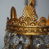 Balloon chandelier with glasses and bronze pampilles