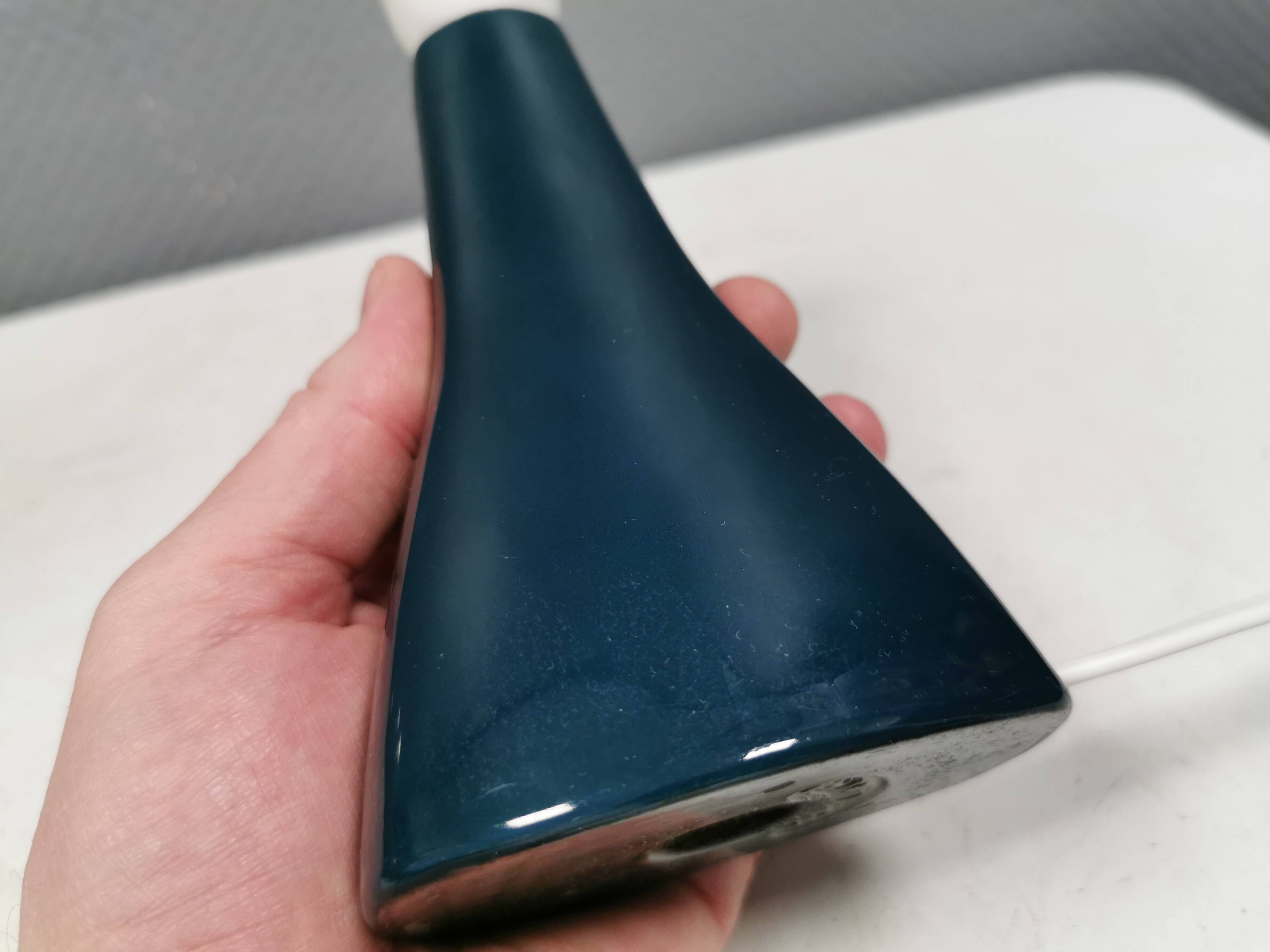 Small and rare LYFA ceramic table lamp, Denmark, 1970s.