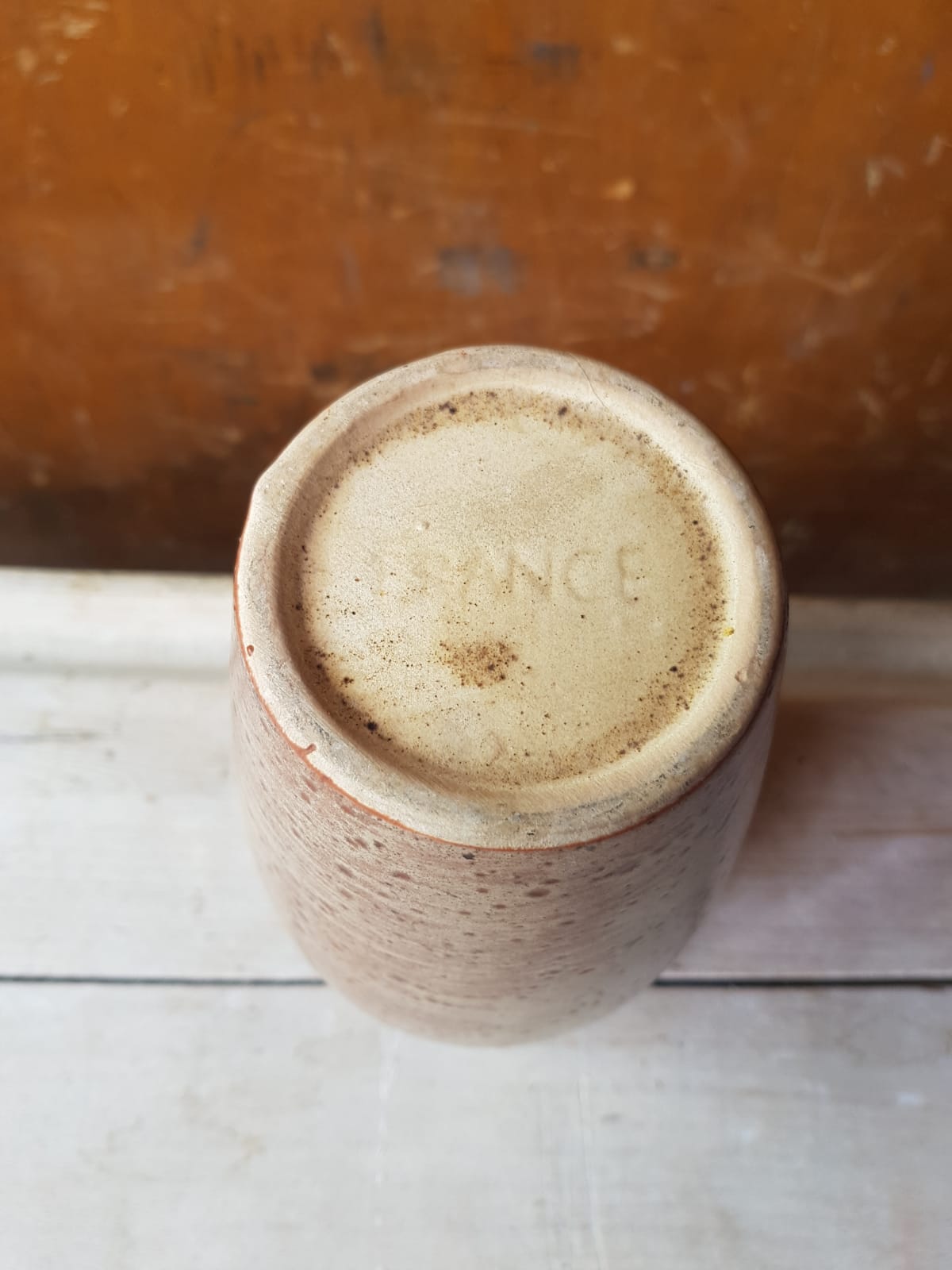 Former ceramic vase marron beige vintage 70s