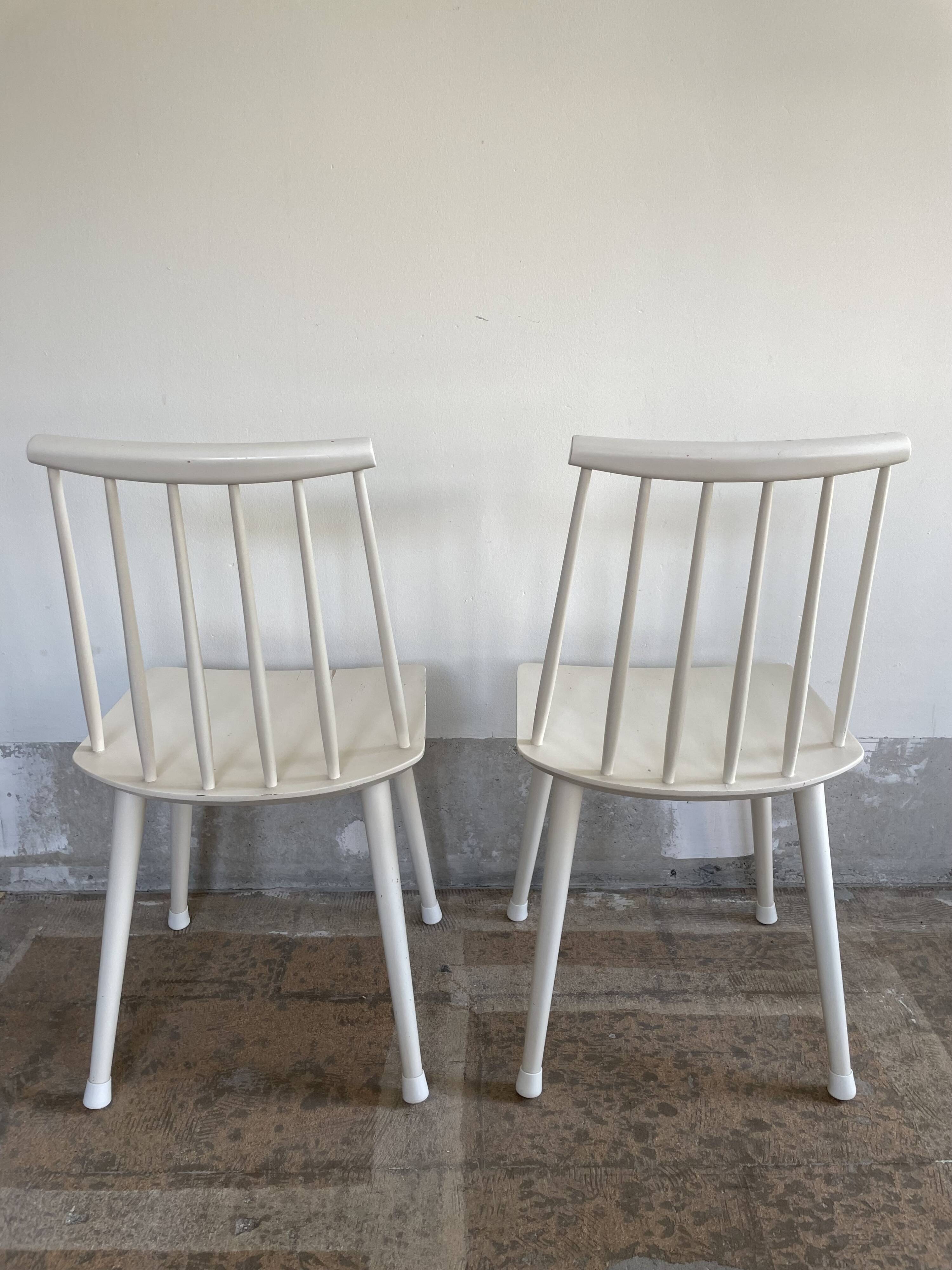 Two white, wooden Farstrup chairs, model 216