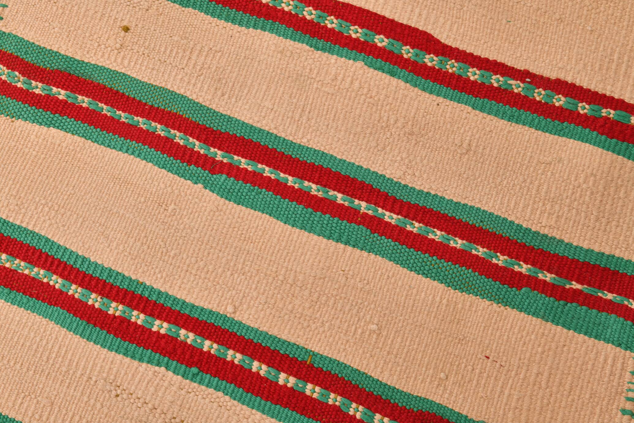 2x10 Red & Green Kilim Runner Rug, 79x323Cm