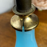 Blue opaline lamp and brass