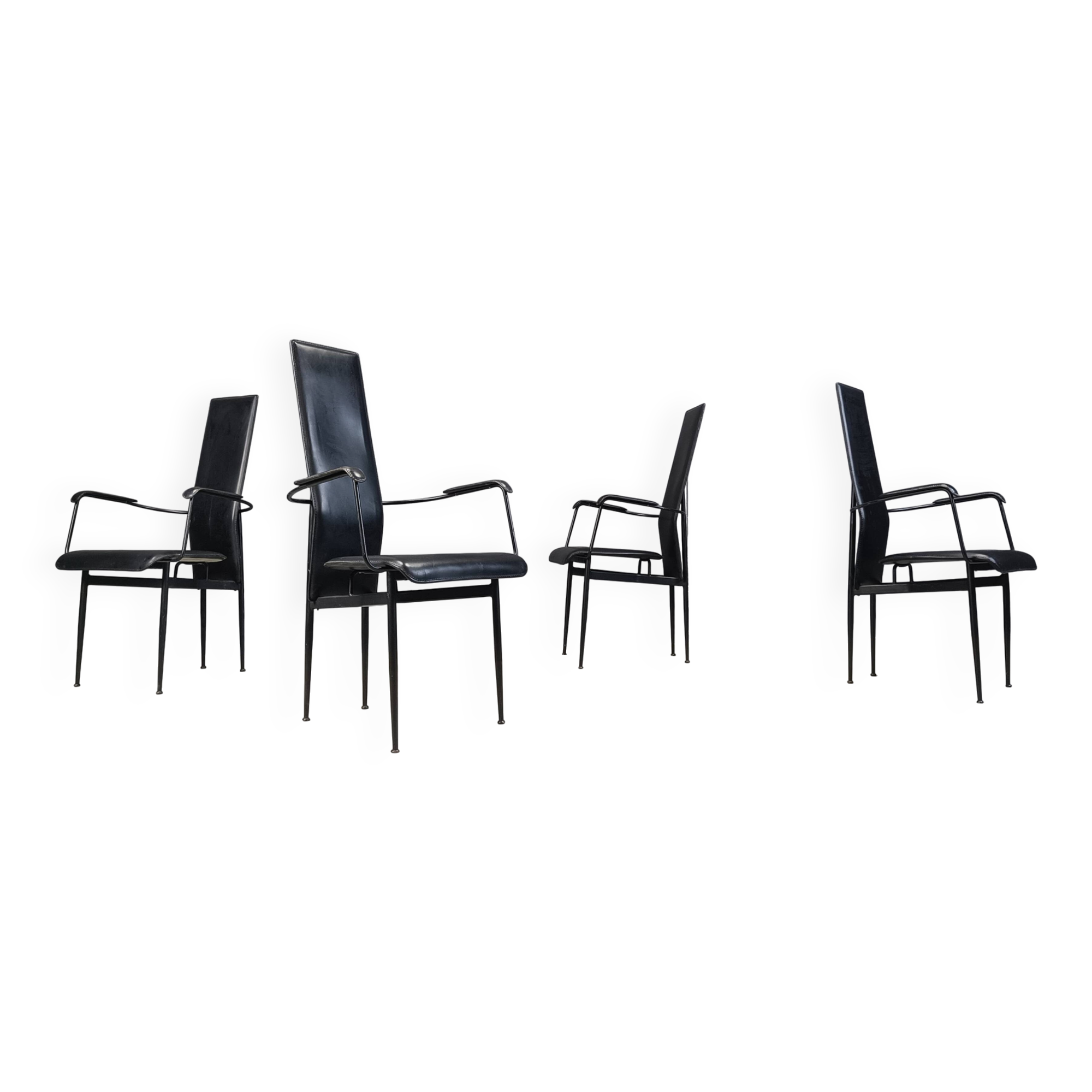 Vintage S44 dining chairs by Giancarlo Vegni for Fasem, set of 4, 1980