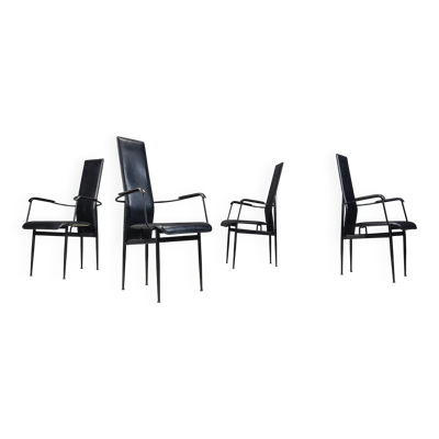 Chaises de salle à manger vintage S44 par Giancarlo Vegni pour Fasem, ensemble de 4, 1980