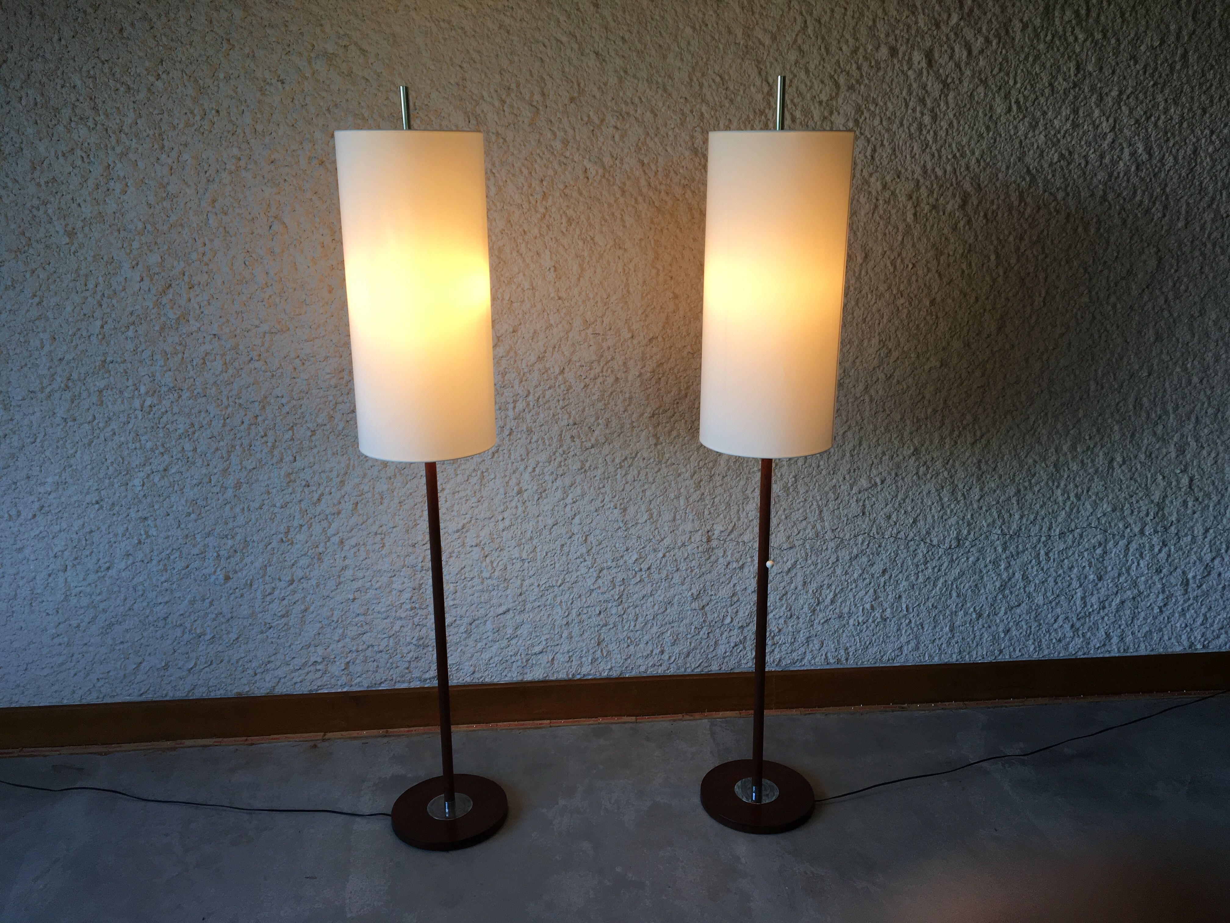 Pair of Monix teak lampposts