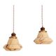 Pair of Art Deco marbled opaline pendant lights, Scailmont (Belgium)