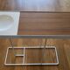 Robin day side table by Habitat in white lacquered metal and Vintage wood